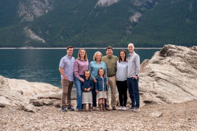 Lake Minnewanka Banff Family Photography. Lauren Hollamby