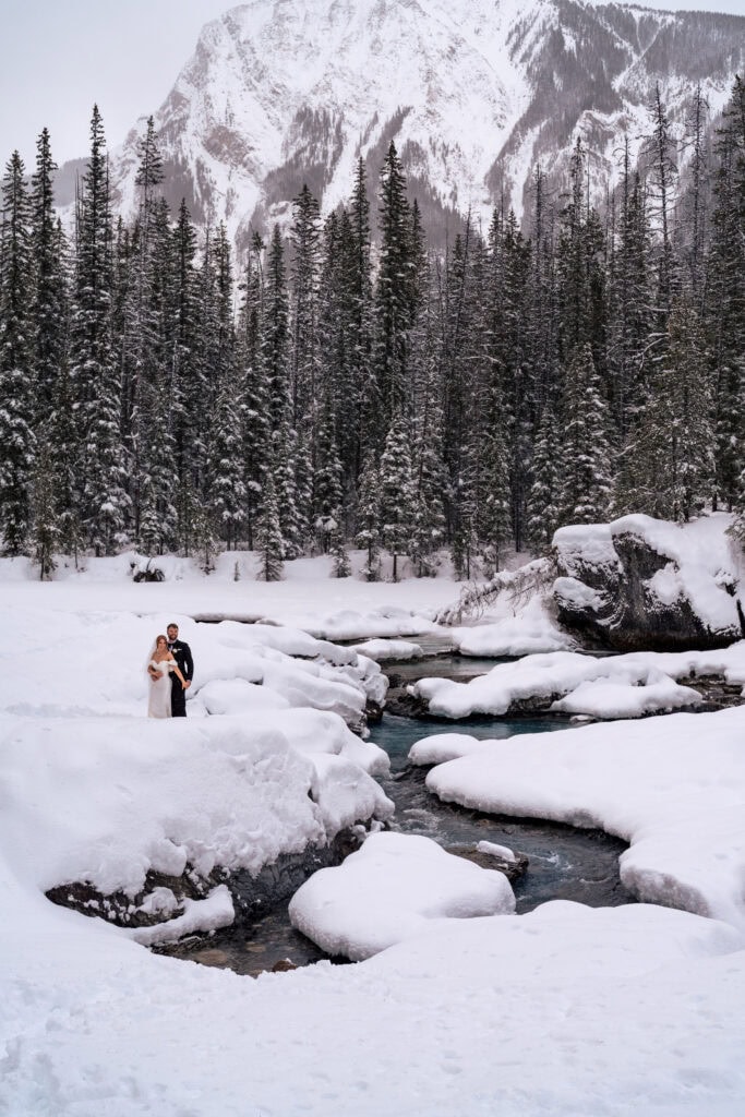 Natural bridge. Yoho National park. Wedding photograph. Lauren Hollamby photography.