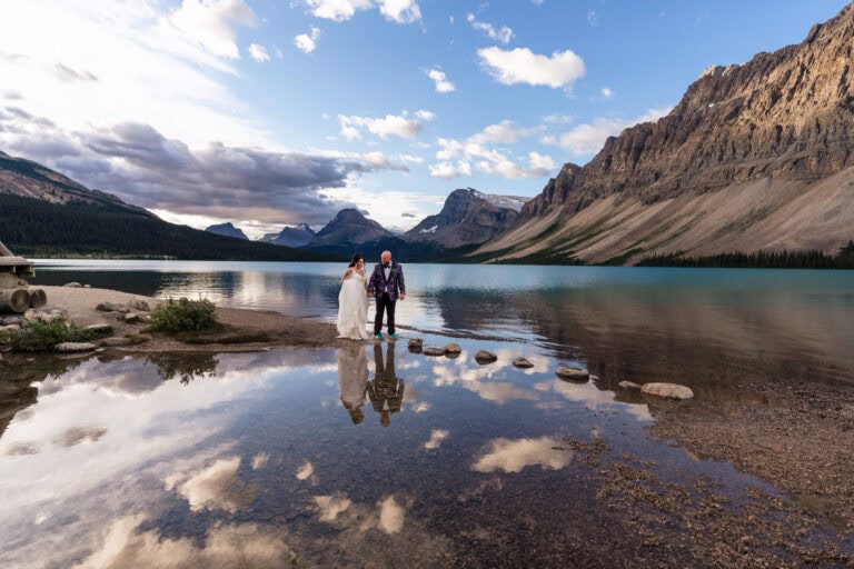 Bow Lake Banff Elopement wedding. Lauren Hollamby Photography