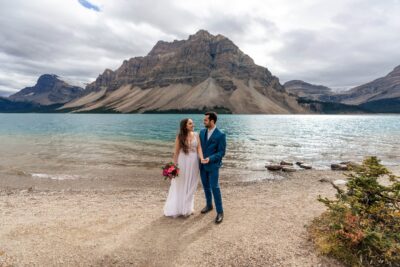 Bow lake. Banff elopement photography. Lauren Hollamby