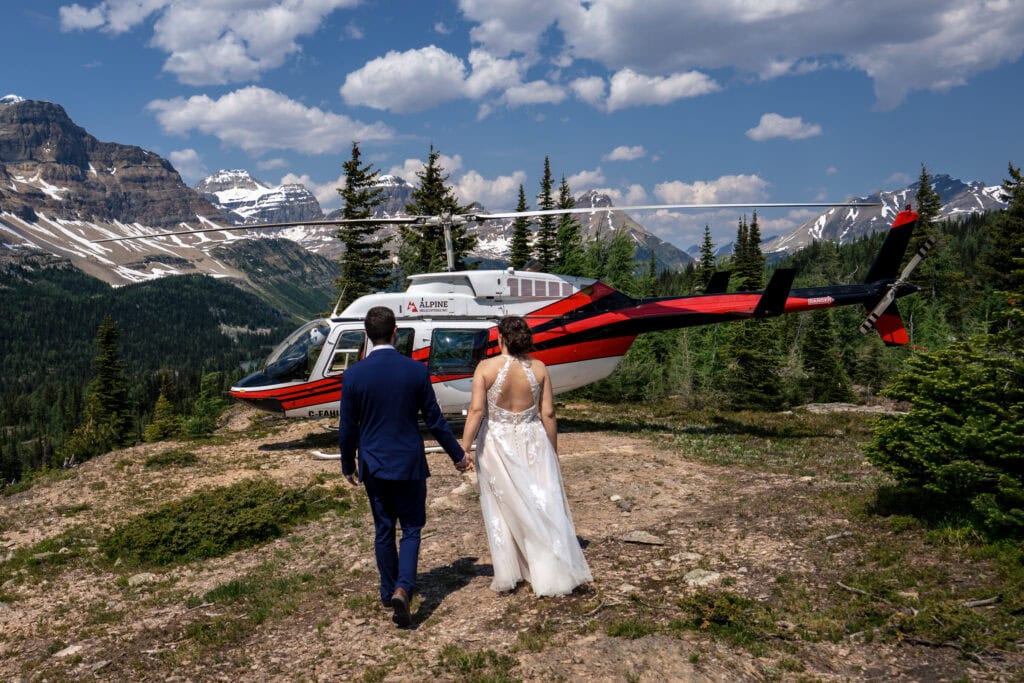 Banff helicopter elopement. Lauren Hollamby Photography. Wedding photographer.